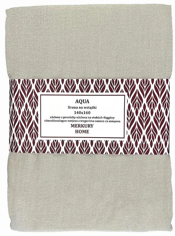 Záclona na šnurovanie AQUA polyester béžová 140x160 Merkury Home