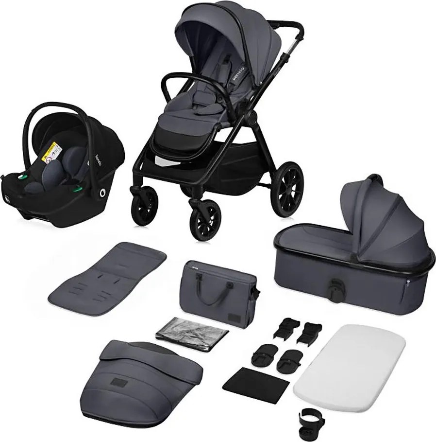 Lionelo - Kombinovaný kočík 3v1 LAYLA Grey Stone