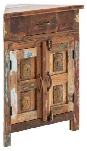 furniture-nabytek.cz - Masívna skrinka pod umývadlo Sumana z recyklovaného dreva, lakovaná, hnedá – 64×32×74 cm