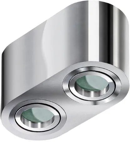 AZZARDO AZ2817 DECOline BRANT 2 IP44 CHROME prisadené bodové svietidlo/spot 2xGU10 50W IP44 chróm