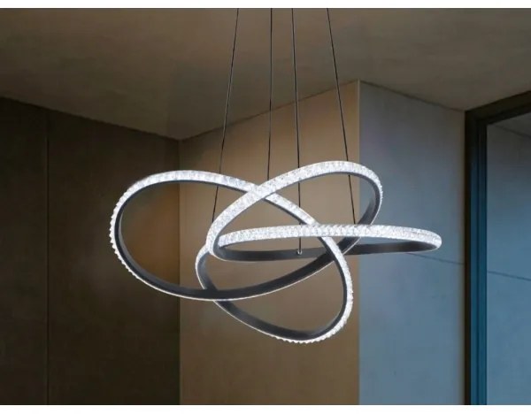 LED stmievateľný luster na lanku LED/95 W/230 V 3000–6500 K, priemer 57 cm + diaľkové ovládanie