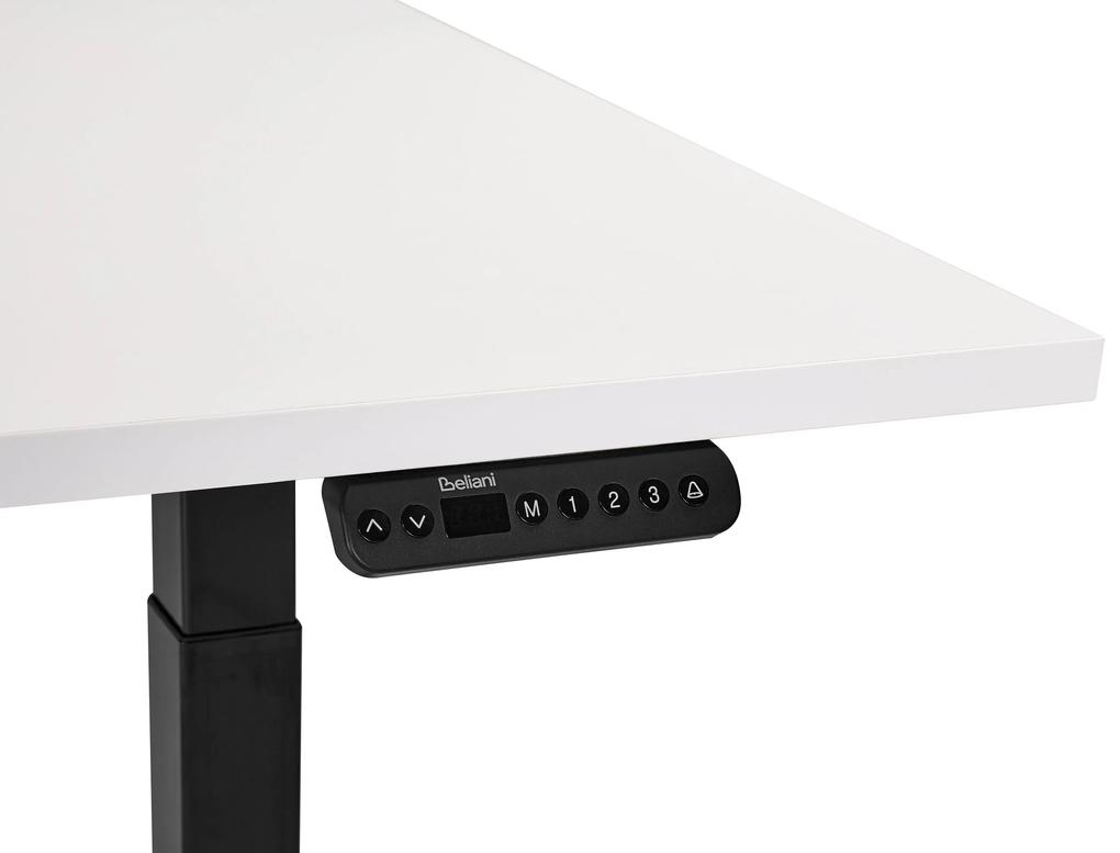 Elektricky nastaviteľný písací stôl 180 x 80 cm biela/čierna DESTINES Beliani