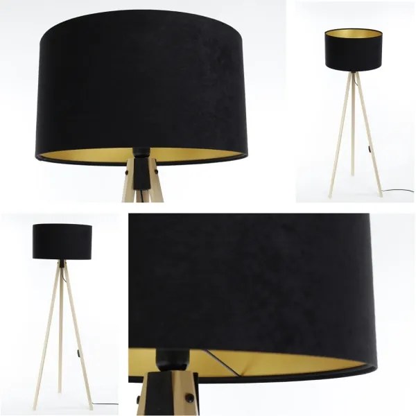 Stojacia lampa STANDART 1xE27/60W/230V čierna/béžová