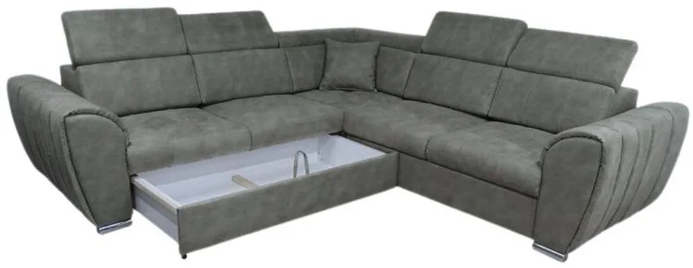 Rohová rozkladacia sedačka GRENADE ZARIA L sivá