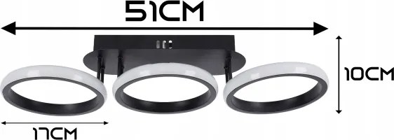 Stmievateľné LED stropné svietidlo 30 W / 230 V, 3000–6500 K, čierne, Wi‑Fi (Tuya) + diaľkový ovládač