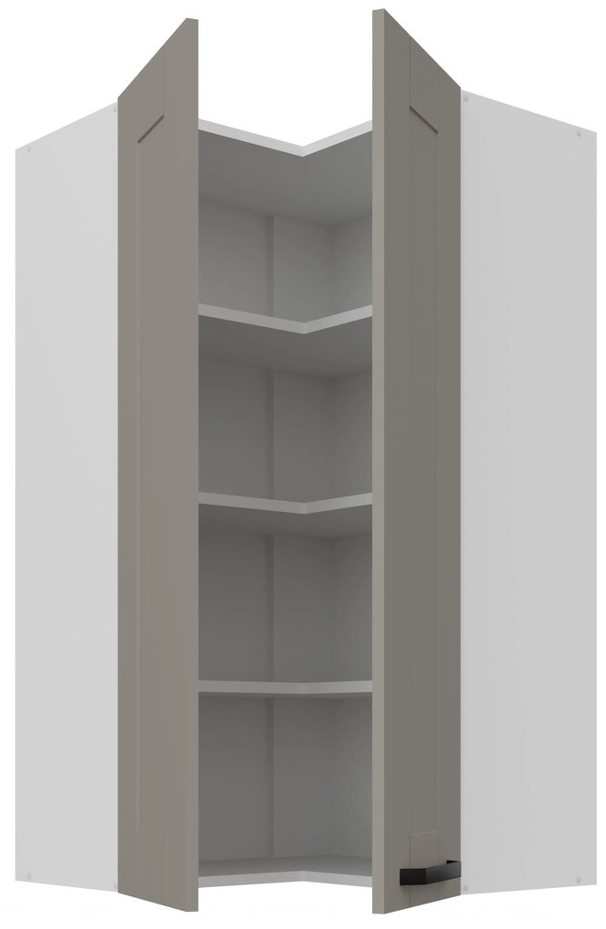 Horná rohová kuchynská skrinka Lucid 60x60 GN-108 2F (90°) (korpus: biela + front: mdf claygrey). Vlastná spoľahlivá doprava až k Vám domov. 1134675