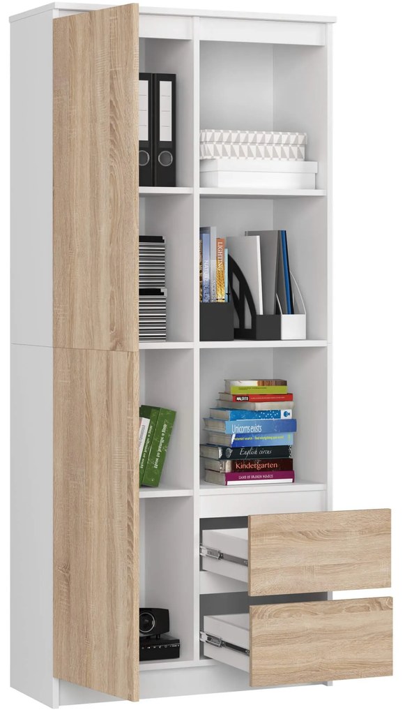 Skriňa Rexa 80 cm biela/dub sonoma