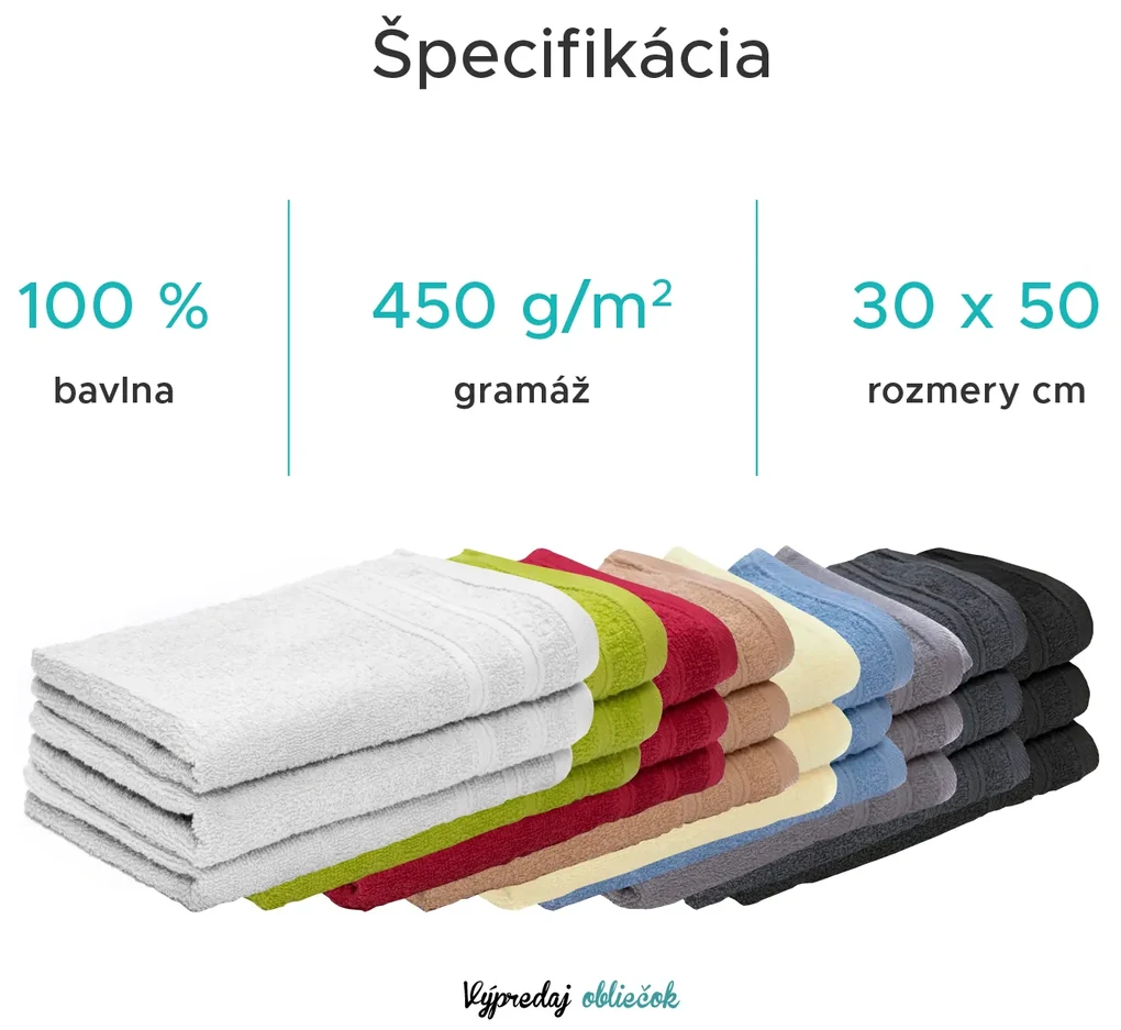Detský uterák Bella sivý 30x50 cm, 100% bavlna