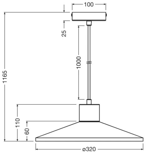 Ledvance - Luster na lanku DECOR PLASTER 1xE27/25W/230V pr. 32 cm sadra biela