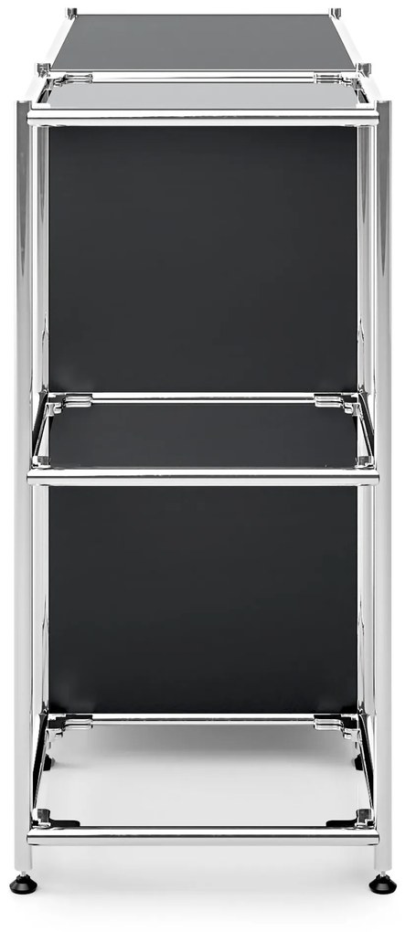 Kovová odkladacia skrinka »CN3« s 2 výklopnými priehradkami, čierna