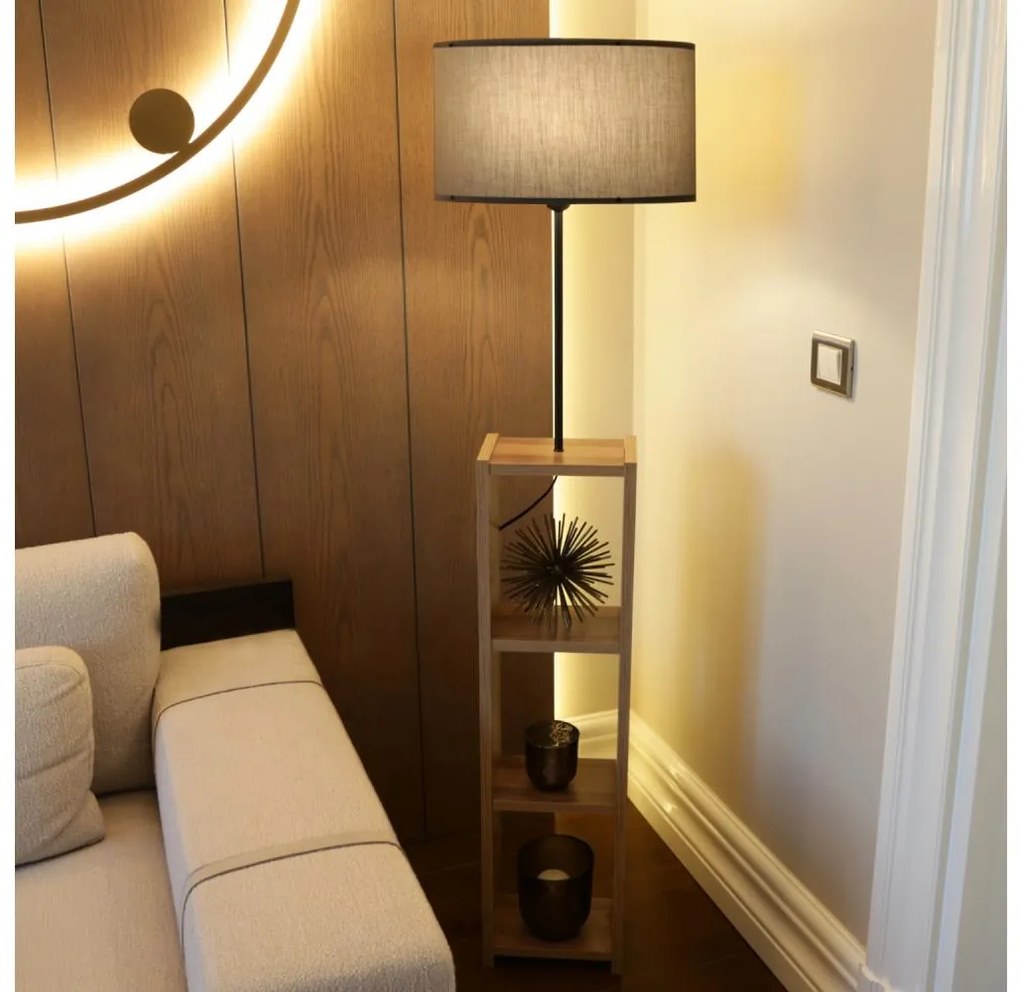 Stojacia lampa AYD 1xE27/40W/230V hnedá/šedá