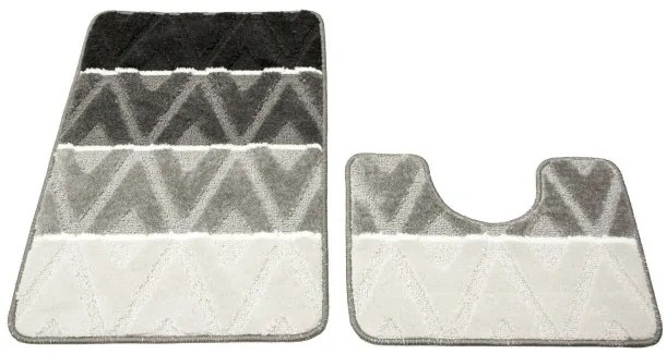 Sada kúpeľňových koberčekov PALMA sivá, kosoštvorce