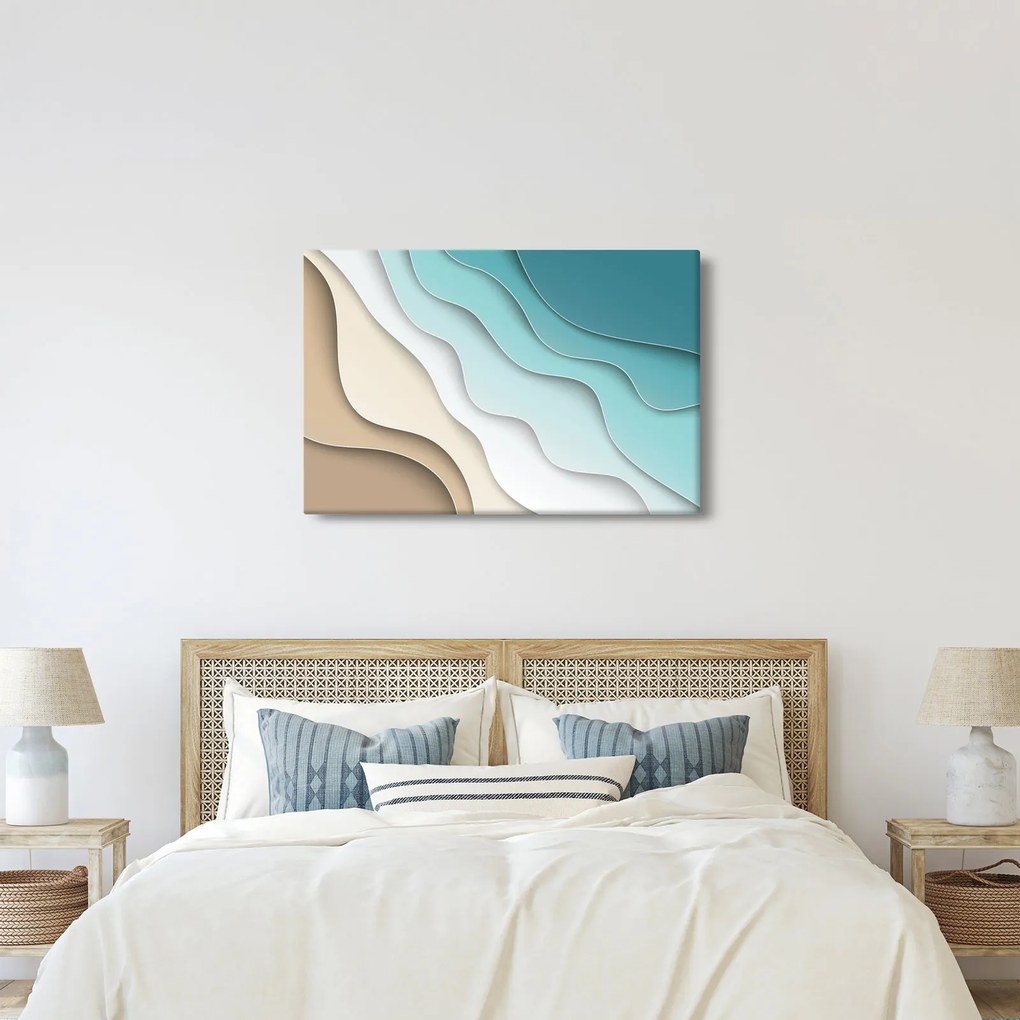 Abstraktný obraz morského pobrežia (90x60 cm)