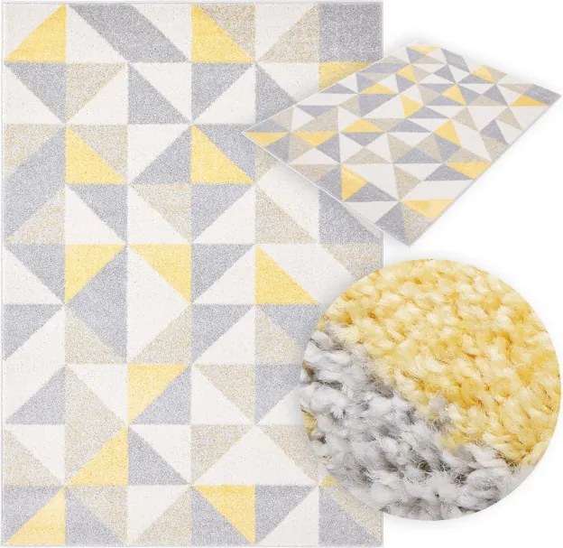 Koberec Agnella Funky Top Super Trojuholníky svetlosivý