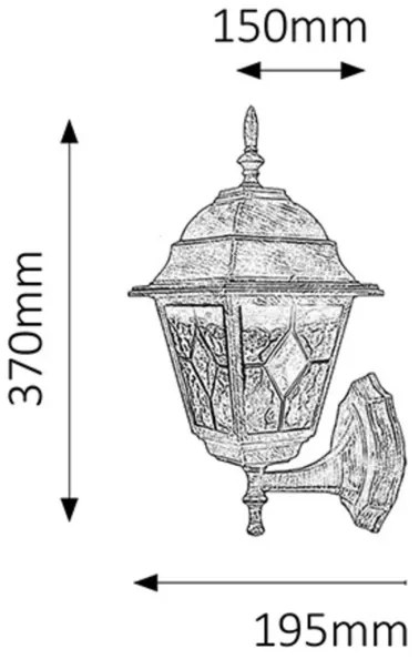 Rabalux 8182 - Vonkajšie nástenné svietidlo MONACO 1xE27/60W/230V