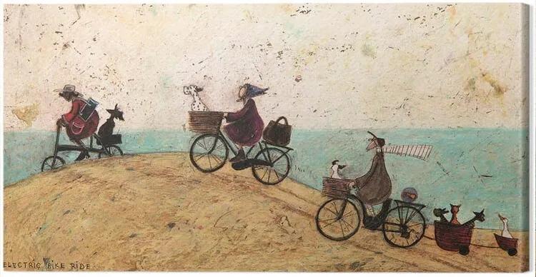 Obraz na plátne Sam Toft - Electric Bike Ride, (60 x 30 cm)