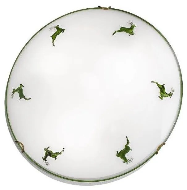 Kolarz 731.12.4.100-Stropné svietidlo NONNA 2xE27/60W/230V pr.40 cm jelene zelená