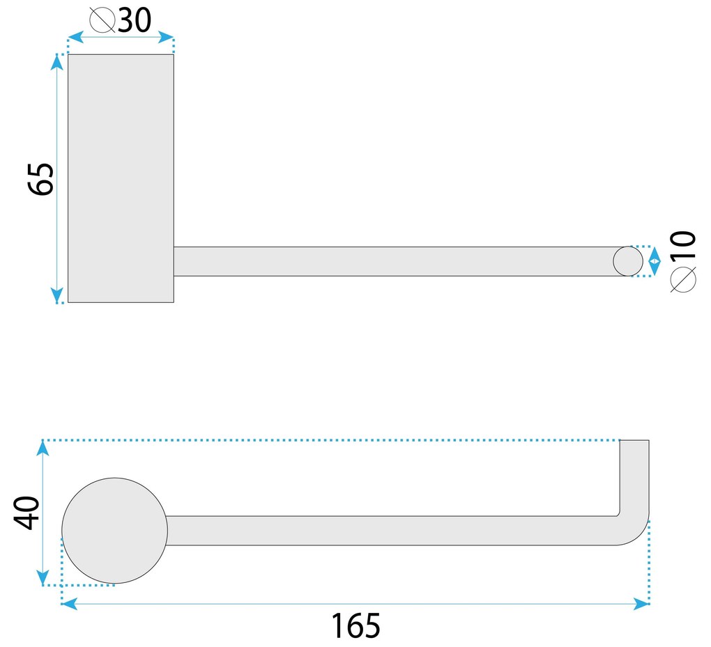 Rea Prism, kúpeľňový vešiak na uterák, 9711A, zlatá matná, REA-98031