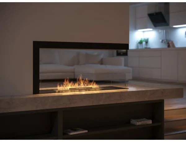 InFire - Rohový BIO krb 100x50 cm 3kW obojstranný