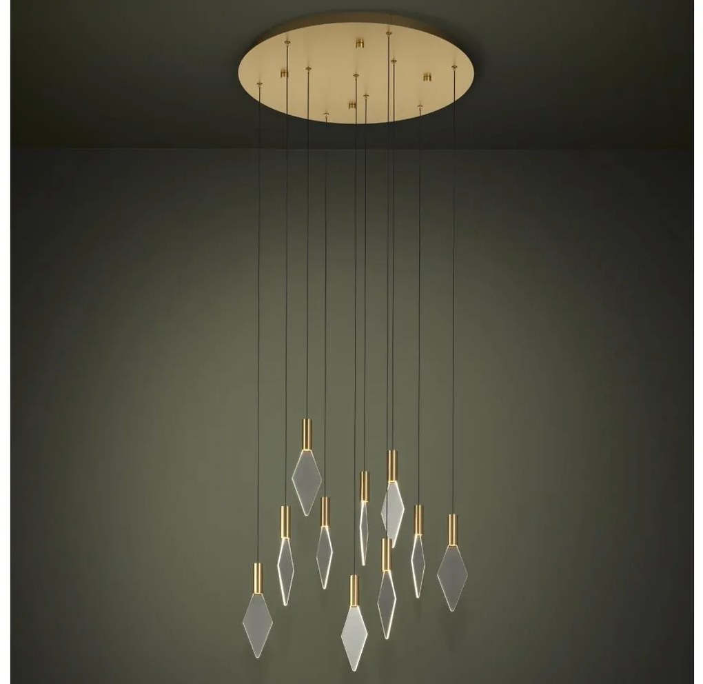 Eglo 390359-LED Stmievateľný luster na lanku MIRADOR 10xLED/3W/230V pr. 58cm zlatá