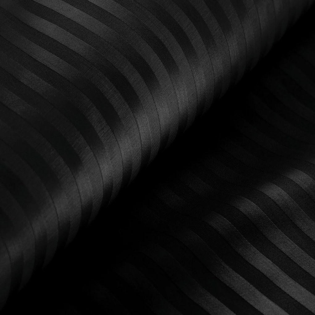 SATÉNOVÉ OBLIEČKY VERA 140X200 CM, 2 KS 70X80 CM ČIERNE