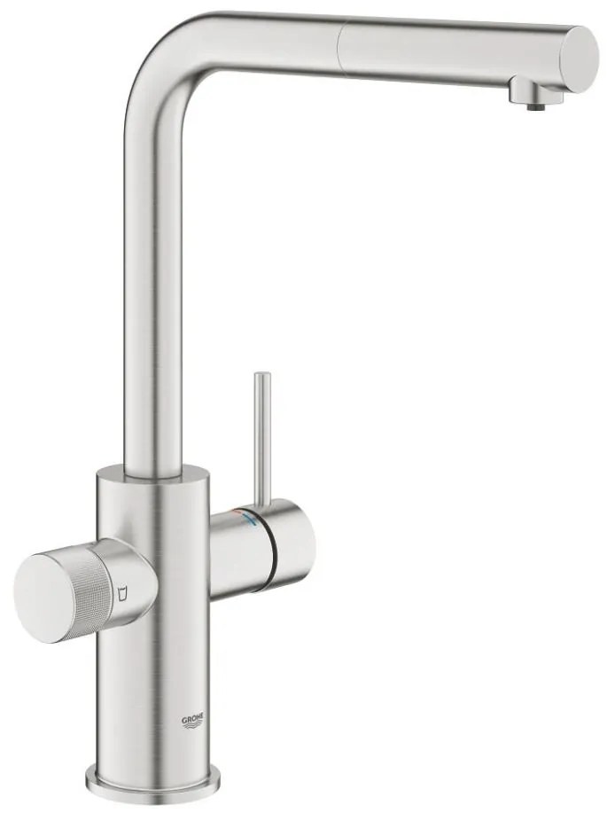 GROHE 30601DC0 - Drezová batéria BLUE PURE s vysúvacou sprchou, nerez