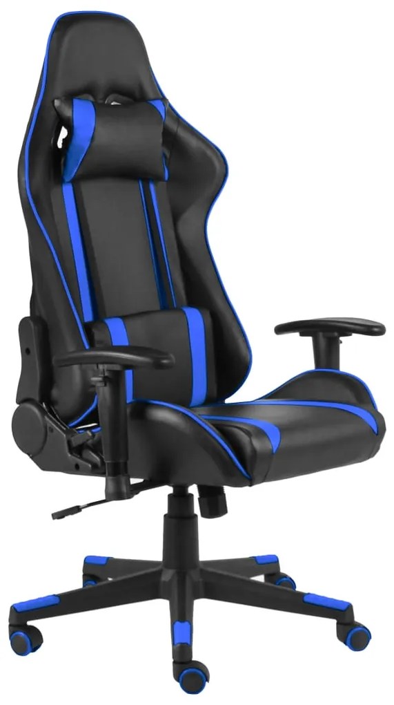 Otočná herná stolička modrá PVC