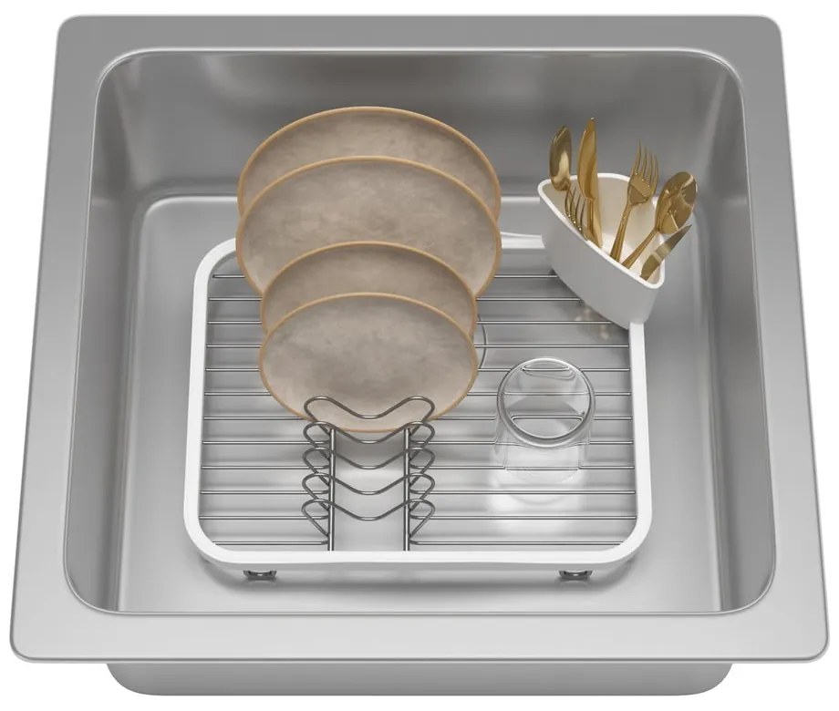 Biely oceľový odkvapkávač 36x28 cm Sinkin – Umbra