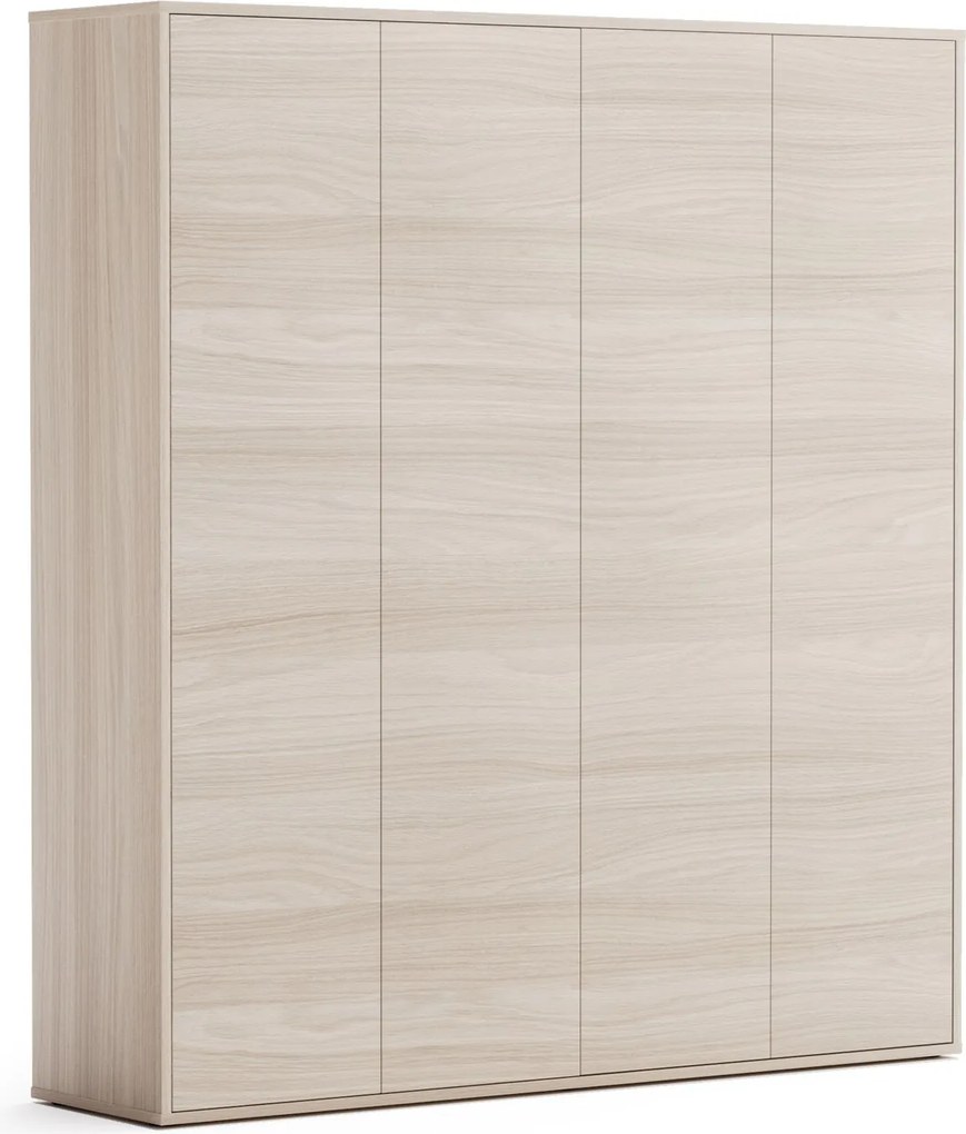 Kancelárska spisová skriňa BLOCK, 4× dvere, 1600 × 400 × 1748 mm, dub prírodný