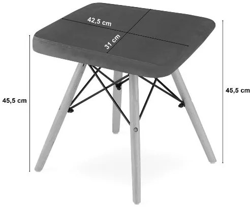 Bestent Taburetka Grey Velvet