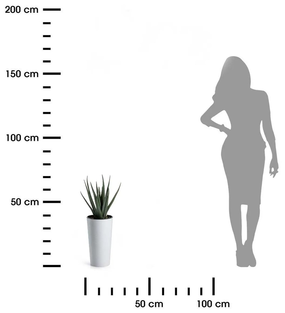 PLASTOVÝ KVETINÁČ URBANIKA RIFLO 19,5X36,5 CM BIELA