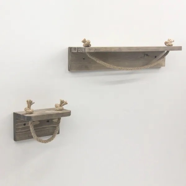 Držiak toaletného papiera 10,5x17 cm + nástenná polička 10x50 cm smrek