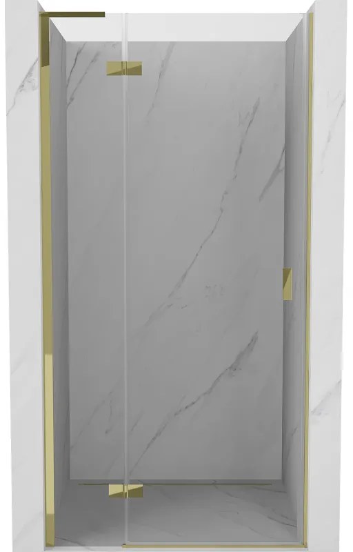 Mexen Mist-H L, 1-krídlové sprchové dvere ľavé 70 cm, číre sklo, zlatý lesklý profil, 8A5L-070-000-50-00-L