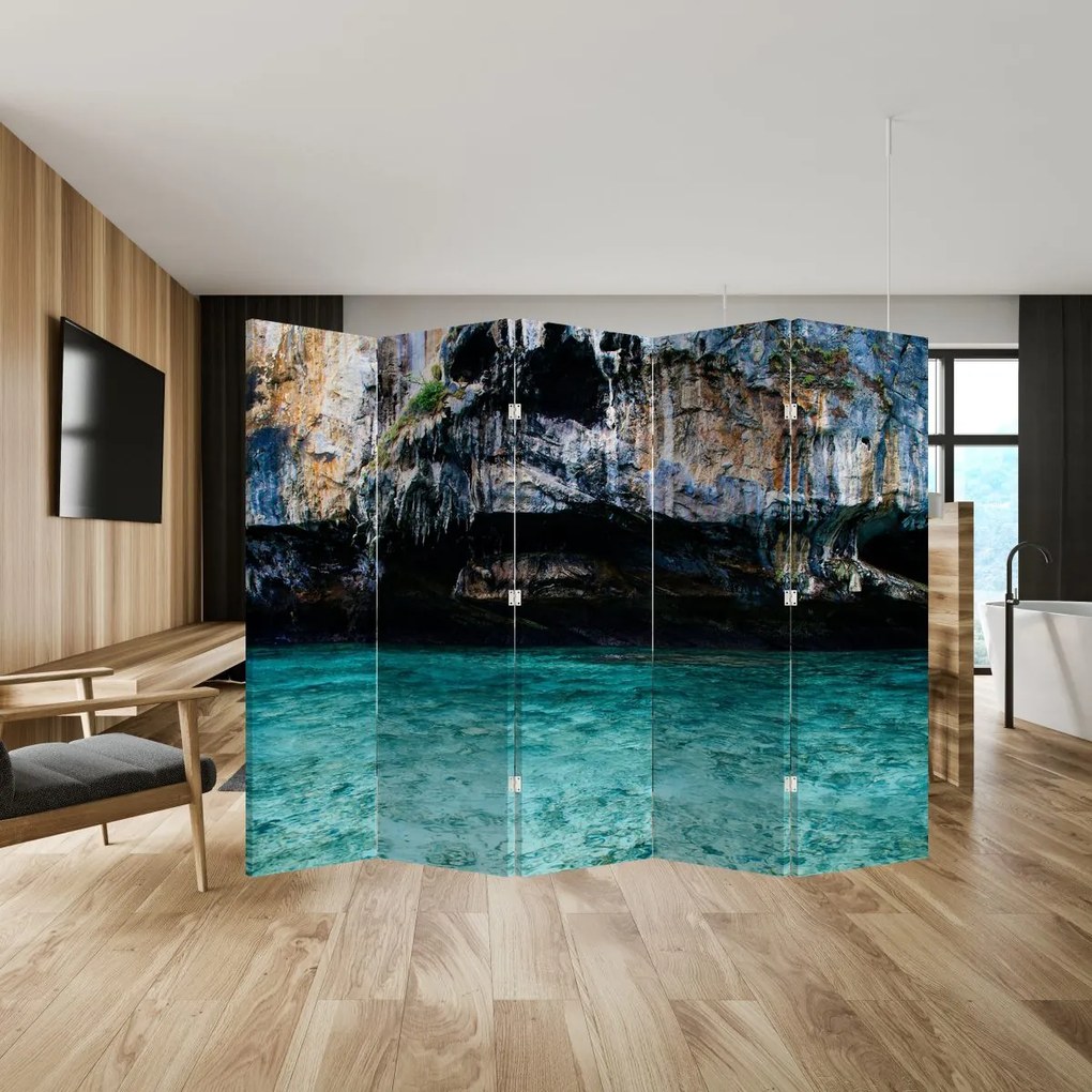 Paraván - Voda a skaly (210x170 cm)