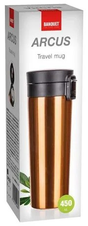 Banquet Hrnček cestovný dvojstenný ARCUS 450 ml, medená