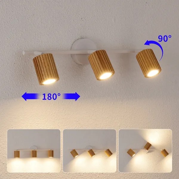 Brilagi - Bodové svietidlo MODERN WOOD 3xGU10/8W/230V drevo/biela