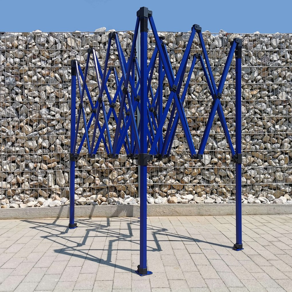 BRIMO Nožnicový stánok 2x3 m | Rýchlo Rozložiteľný altánok BRIMO - bez 3 stien - Modrá 37