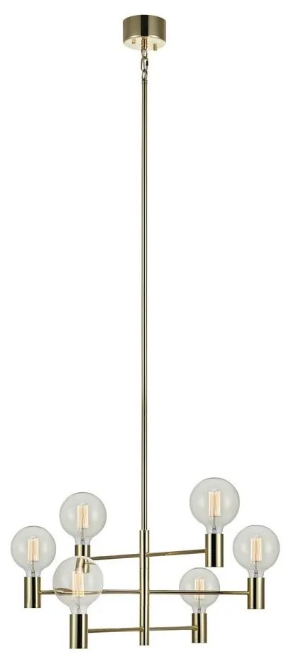 Markslöjd 106418 - Luster na tyči CAPITAL 6xE27/60W/230V mosadz