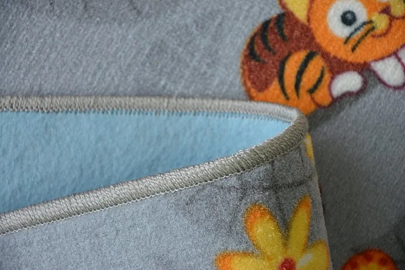 Detský koberec VESELÁ ZVIERATKÁ - sivý