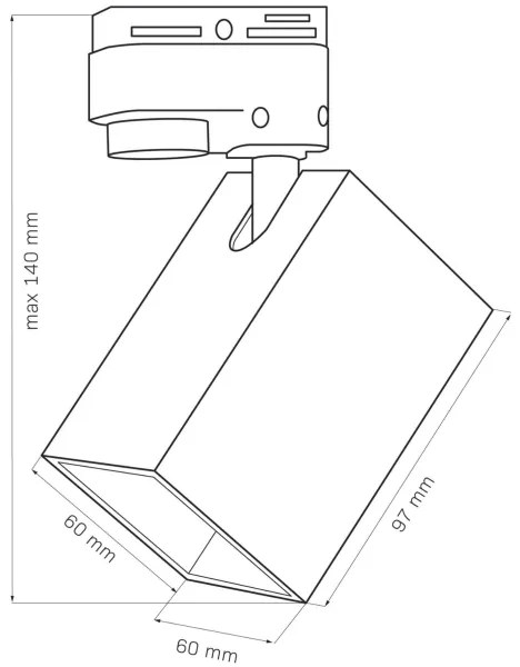 Bodové svietidlo do lištového systému SQUARE 3xGU10/10W/230V + 1 m lištový systém