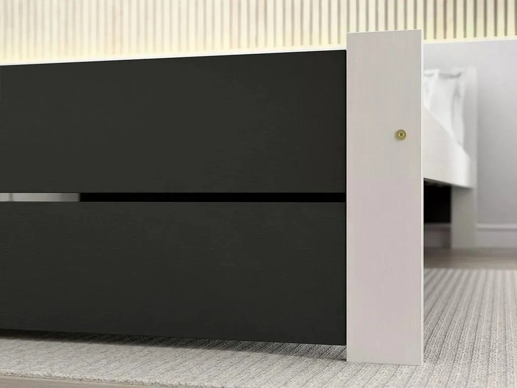 Posteľ IKAROS DOUBLE 80 x 200 cm, antracit/biela Rošt: S lamelovým roštom, Matrac: Matrac SOMMERA 18 cm