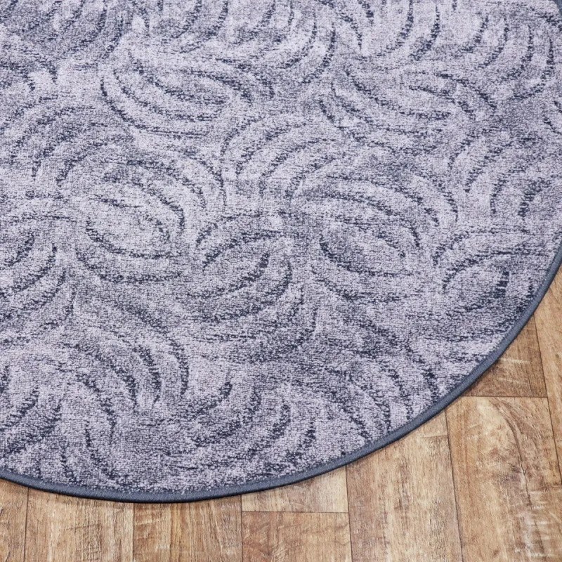 AladinWorld Expres, Kusový koberec Scroll šedý kruh, 200x200 (priemer) kruh, šedá, obývacia izba
