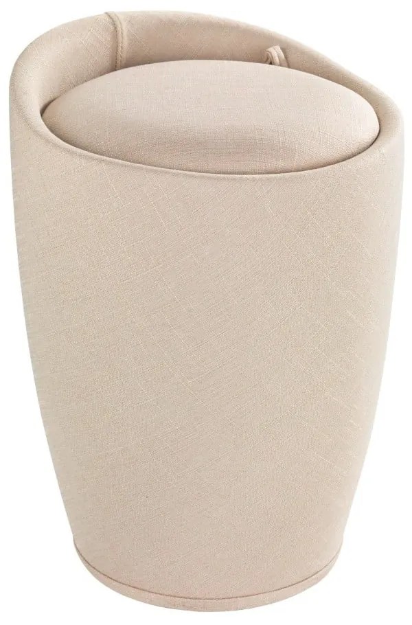 Béžový kôš na bielizeň a taburetka v jednom Wenko Linen Look