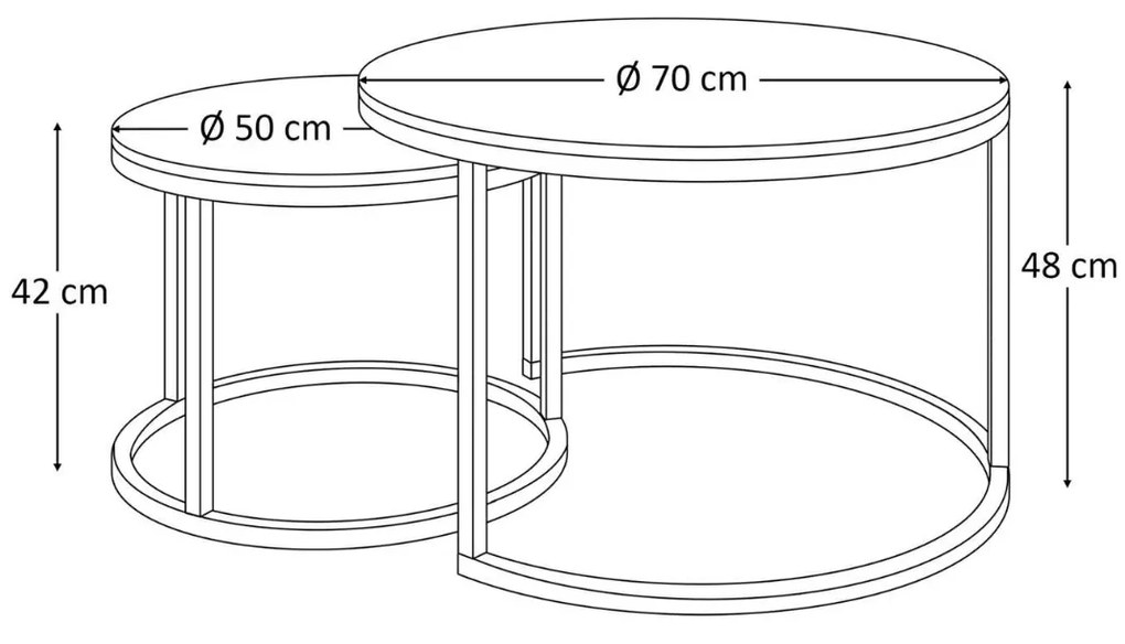 OKRÚHLY KONFERENČNÝ STOLÍK LEONARDO ČIERNY MATNÝ + BIELY PODSTAVEC
