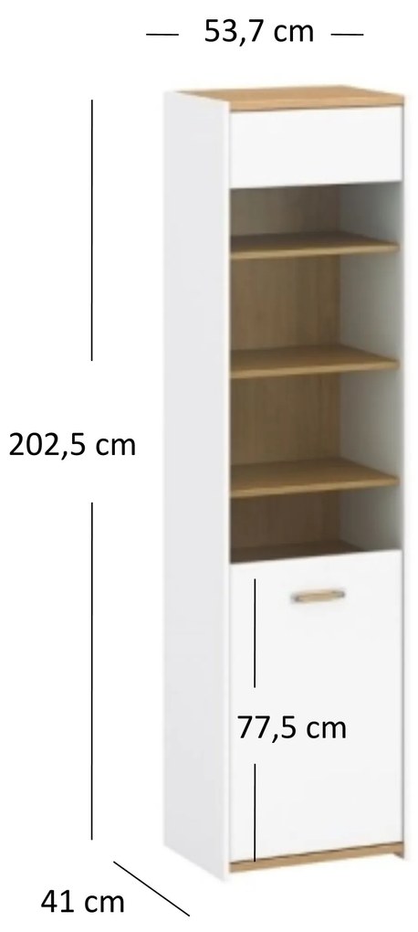 Vitrína Andre 1W (biela matná). Vlastná spoľahlivá doprava až k Vám domov. 1052703