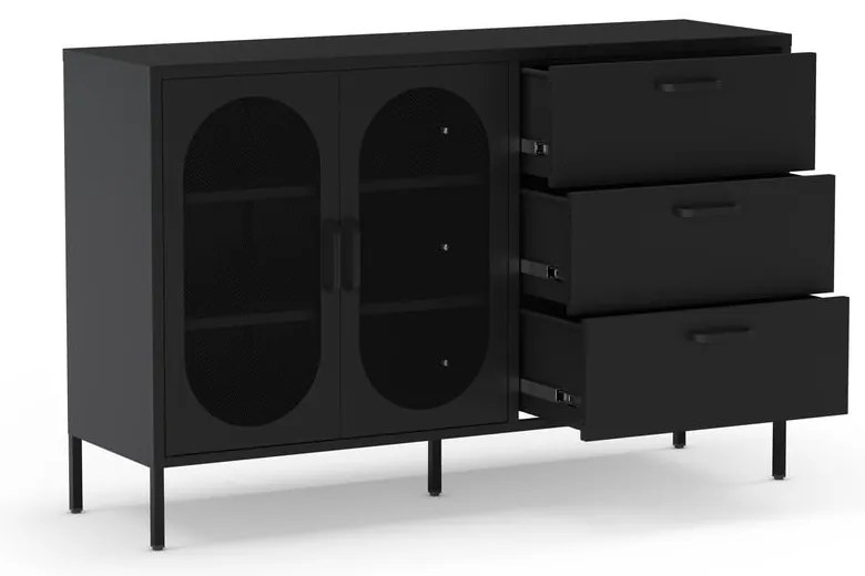 Čierna komoda 140x90 cm Diora – Marckeric