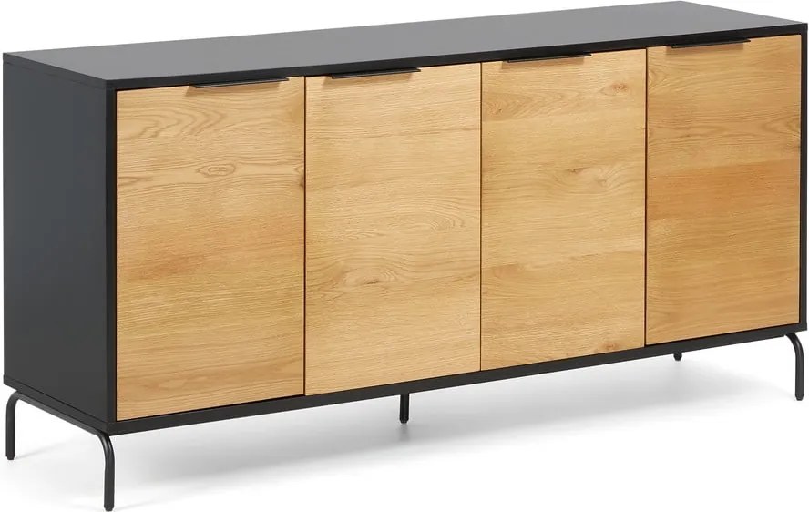 Čierno-hnedá komoda Kave Home SAVOI, 165 x 80 cm