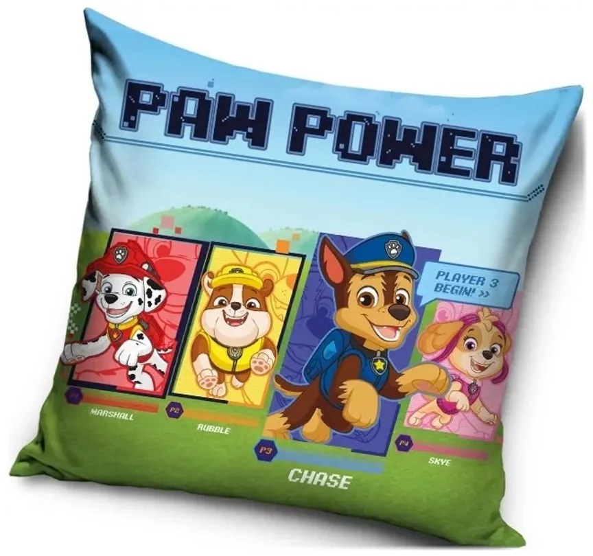 Vankúš Tlapková patrola - Paw Patrol - motív Paw Power game - 40 x 40 cm