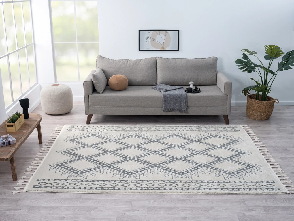 Kusový koberec Moroccan Delight weiß, 100x200, čiernobiela, obývacia izba, My Flair