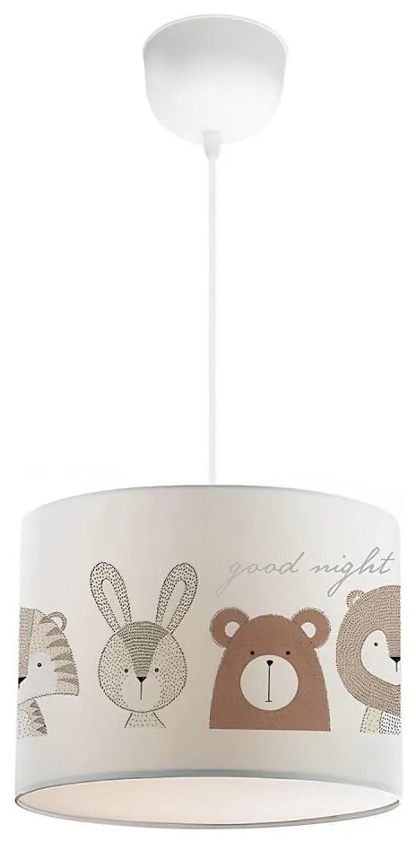 Detský luster CANDY 1xE27/40W/230V biely/hnedý